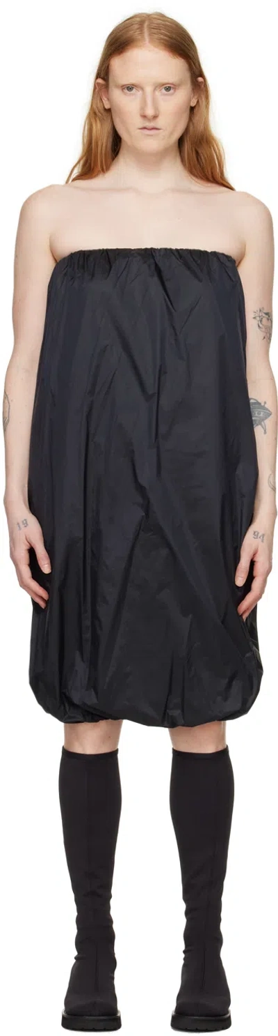 Amomento Black Shirred Mini Dress