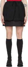 Amomento Black Shirred Miniskirt In Black