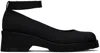 Amomento Black Strap Loafers In Black