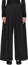 Amomento Black Three Tuck Banding Trousers In Black