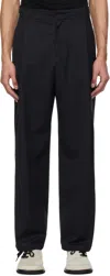 Amomento Black Wool Stripe Martine Trousers In Black