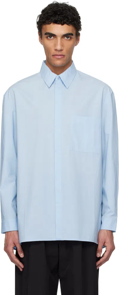 Amomento Blue Square Pocket Oversized Shirt In Light Blue
