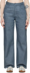 Amomento Blue Straight Jeans In Blue