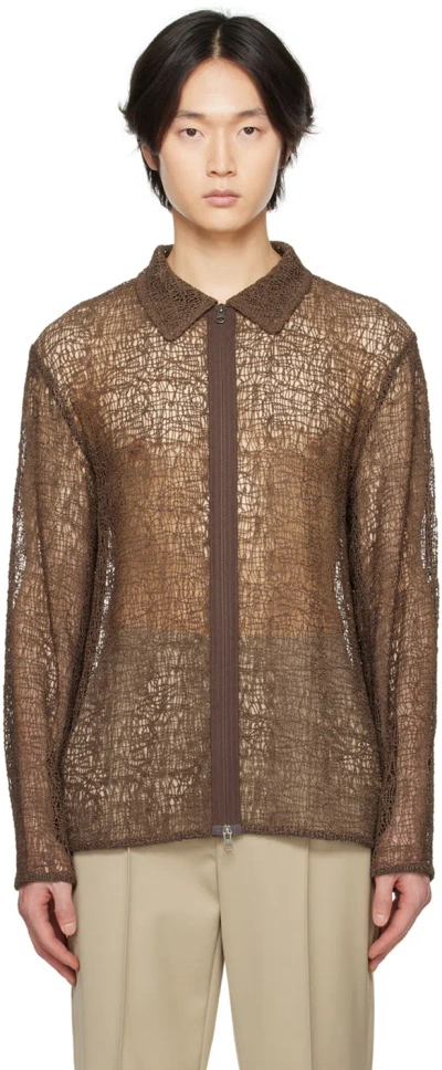 Amomento Brown Sheer Shirt