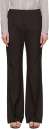 Amomento Brown Straight Fit Trousers In Dark_brown
