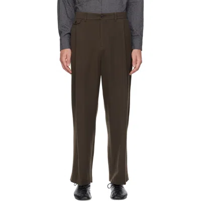 Amomento Casual Trousers With Belt Loops In Brown