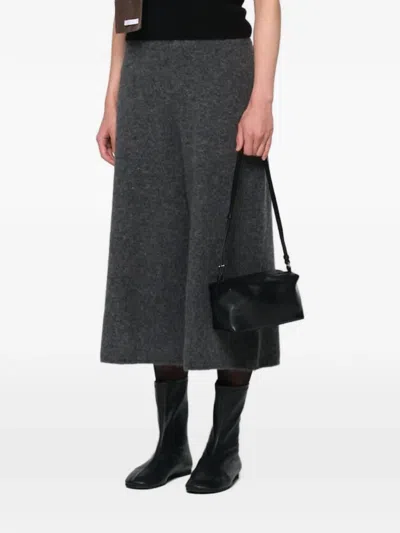 Amomento Brushed-knit Culotte Trousers In Gray