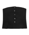 Amomento Black Button Up Bustier Top In Black