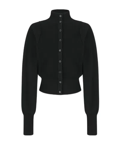 Amomento Button-front Knit Cardigan In Black