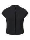 Amomento Black Wholegarment Cap Sleeve Cardigan Vest