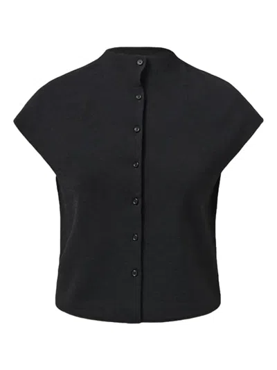 Amomento Black Wholegarment Cap Sleeve Cardigan Vest