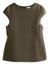 Amomento Cap-sleeve Top In Green
