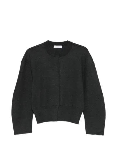 Amomento Concealed-fastening Drop-shoulder Cardigan In Black