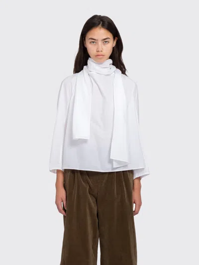 Amomento Cotton Scarf Top In White