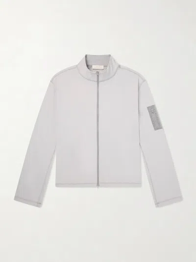 Amomento Cotton Zip-up Sweater In Gray