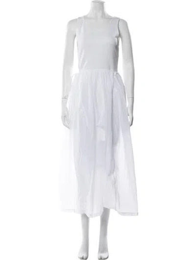 Pre-owned Amomento Crew Neck Long Dress In White