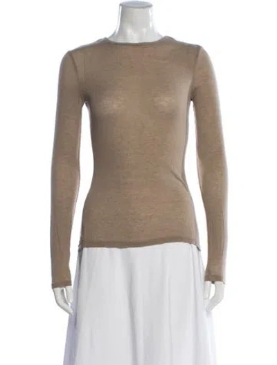 Pre-owned Amomento Crew Neck Long Sleeve Top In Neutrals