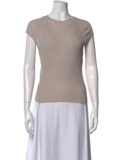 Pre-owned Amomento Crew Neck Short Sleeve Top In Neutrals