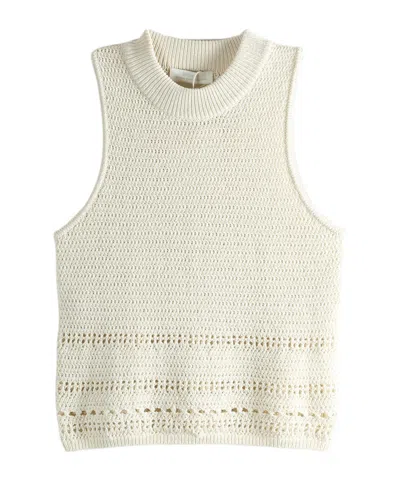 Amomento Crochet Knit Vest In Neutral