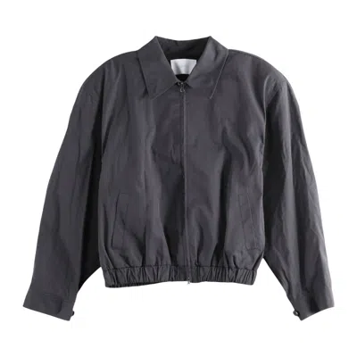 Pre-owned Amomento Crop Zip-up Jumper 'charcoal' | Tan | Women's Size 1