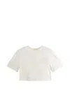 Amomento Cropped Elasticated-hem Top In Neutral