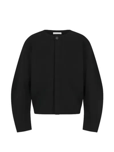 Amomento Curved Silhouette Cardigan In Black