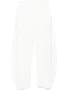 Amomento White Curved Silhouette Trousers In White
