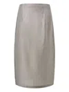 Amomento Dart-detailing Midi Skirt In Gray