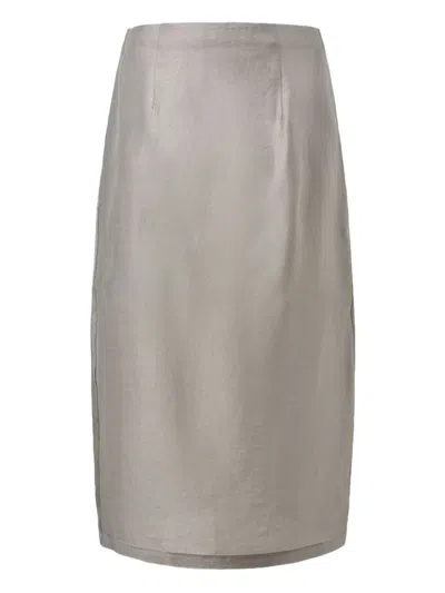 Amomento Dart-detailing Midi Skirt In Gray