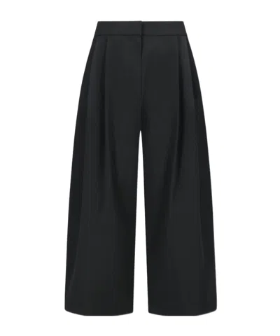 Amomento Double-pleated Wide-leg Trousers In Black