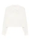 Amomento Drawer Pocket Crop Shirts In White