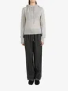 Amomento Drawstring Hood Knit Hoodie In Grey
