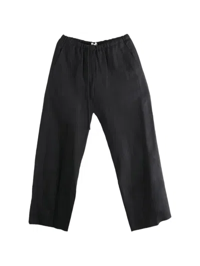 Amomento Drawstring Palazzo Pants In Black