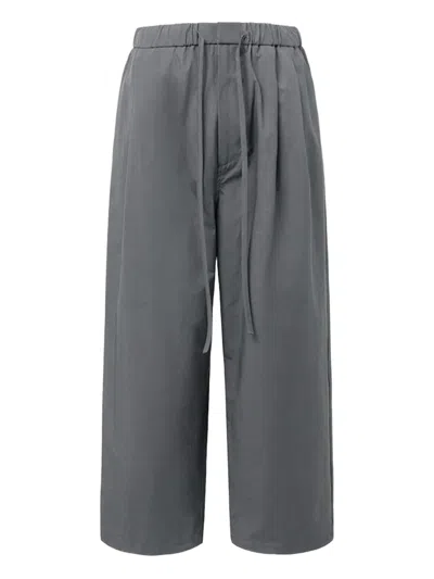 Amomento Drawstring Pleated Trousers In Gray