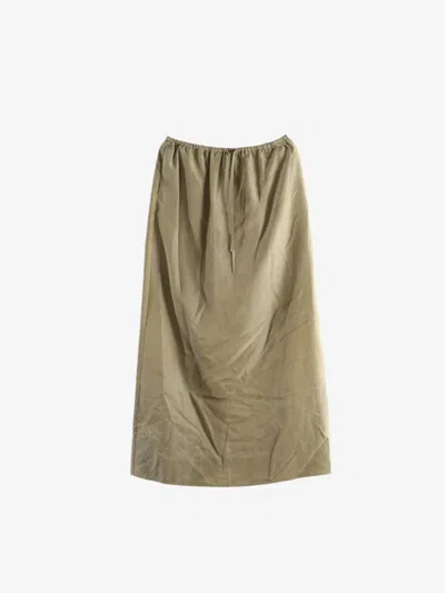 Amomento Drawstring-waist Maxi Skirt In Green