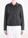 Amomento Elasticated-hem Zip-up Bomber Jacket In Gray