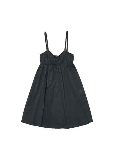 Amomento Fitted Short Dress With Sweetheart Neckline In Black