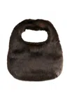Amomento Fluffy Mini Tote Bag In Brown