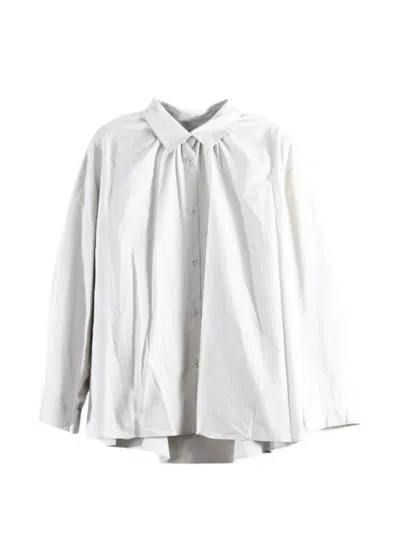 Amomento Gathered Long-sleeve Shirt In Gray