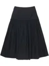 Amomento Black Shirring Culotte Trousers In 黑色