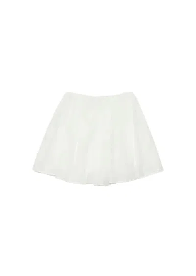 Amomento Gathered Waist Short Skirt With Flared Silhouette In White