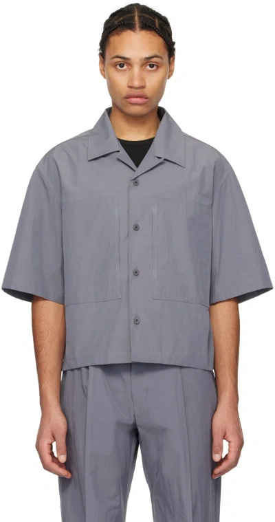 Amomento Gray Cropped Shirt In Charcoal