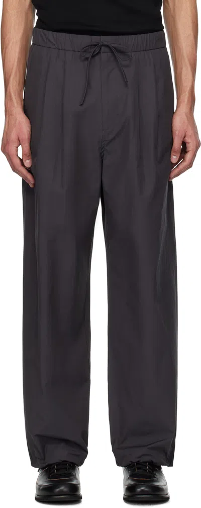 Amomento Gray Drawstring Trousers In Charcoal