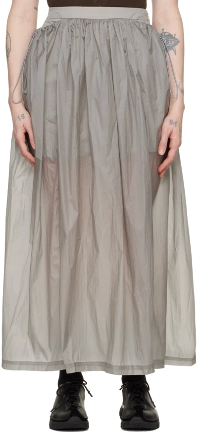 Amomento Gray Layered Maxi Skirt In Grey