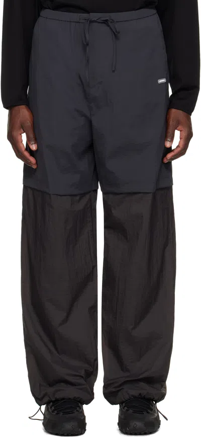 Amomento Gray Nylon Layered Trousers