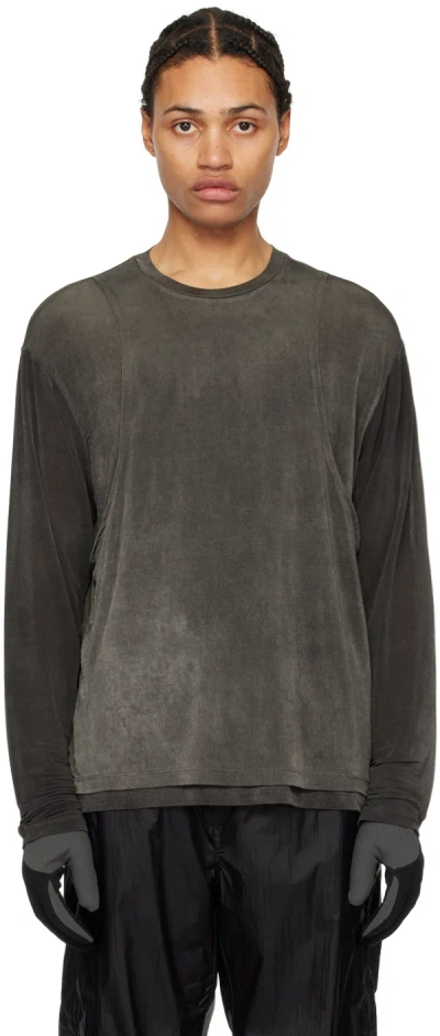 Amomento Grey Oversized Long Sleeve T-shirt In Charcoal