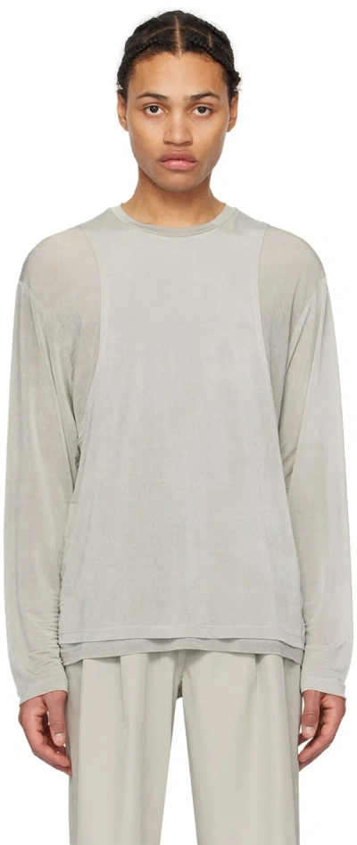 Amomento Gray Oversized Long Sleeve T-shirt In Grey