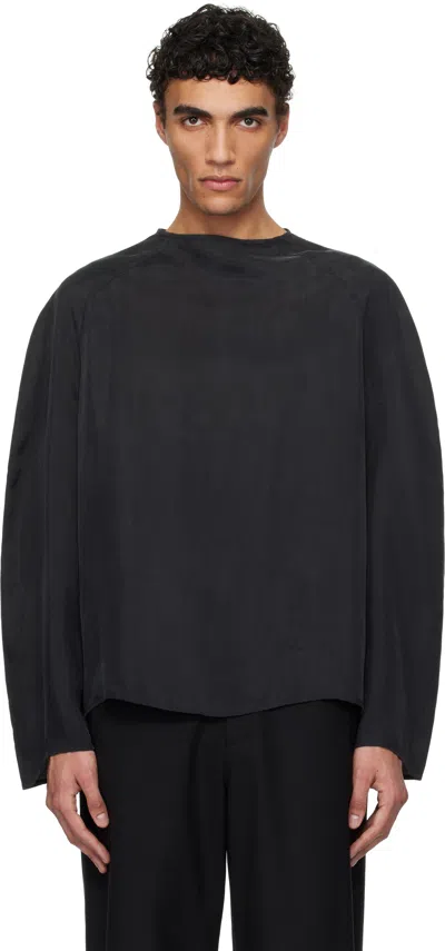Amomento Gray Raglan Cupro T-shirt In Charcoal