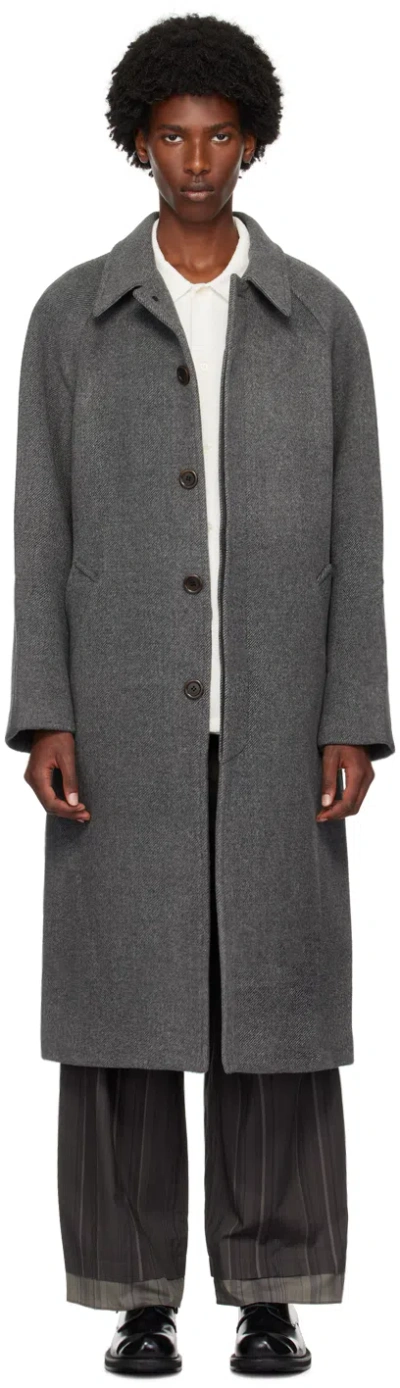 Amomento Gray Raglan Long Coat In Grey