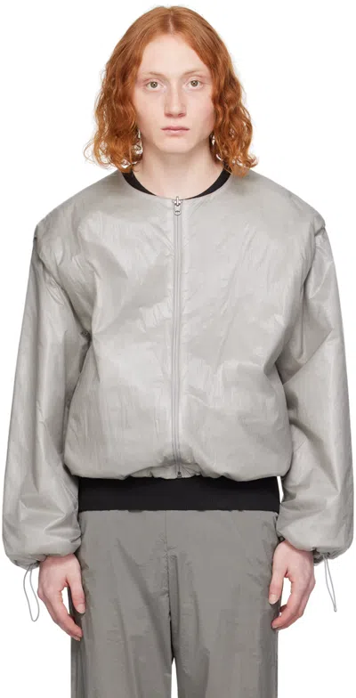 Amomento Gray Reversible Jacket In Light Grey